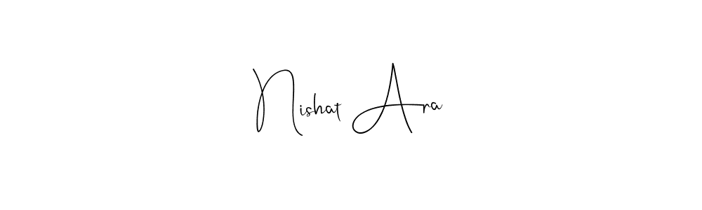 Also You can easily find your signature by using the search form. We will create Nishat Ara name handwritten signature images for you free of cost using Andilay-7BmLP sign style. Nishat Ara signature style 4 images and pictures png