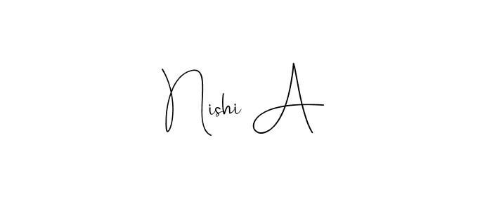 The best way (Andilay-7BmLP) to make a short signature is to pick only two or three words in your name. The name Nishi A include a total of six letters. For converting this name. Nishi A signature style 4 images and pictures png