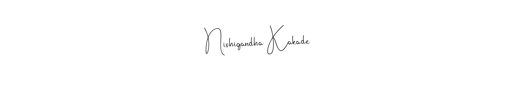 Also we have Nishigandha Kakade name is the best signature style. Create professional handwritten signature collection using Andilay-7BmLP autograph style. Nishigandha Kakade signature style 4 images and pictures png