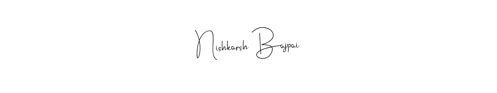 Create a beautiful signature design for name Nishkarsh Bajpai. With this signature (Andilay-7BmLP) fonts, you can make a handwritten signature for free. Nishkarsh Bajpai signature style 4 images and pictures png