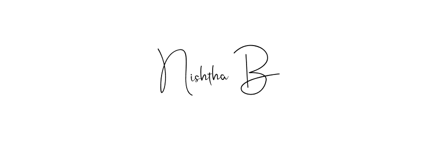 Use a signature maker to create a handwritten signature online. With this signature software, you can design (Andilay-7BmLP) your own signature for name Nishtha B. Nishtha B signature style 4 images and pictures png