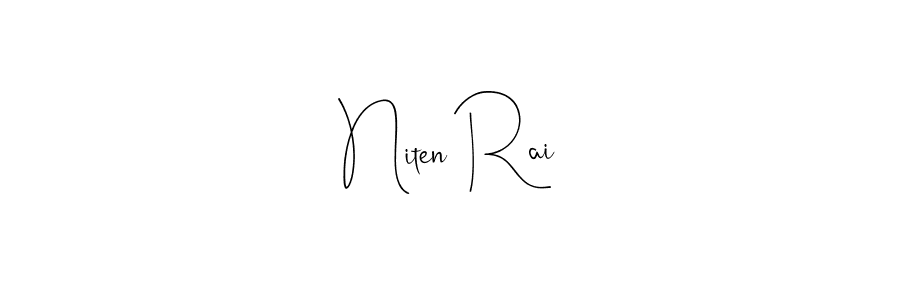 You can use this online signature creator to create a handwritten signature for the name Niten Rai. This is the best online autograph maker. Niten Rai signature style 4 images and pictures png