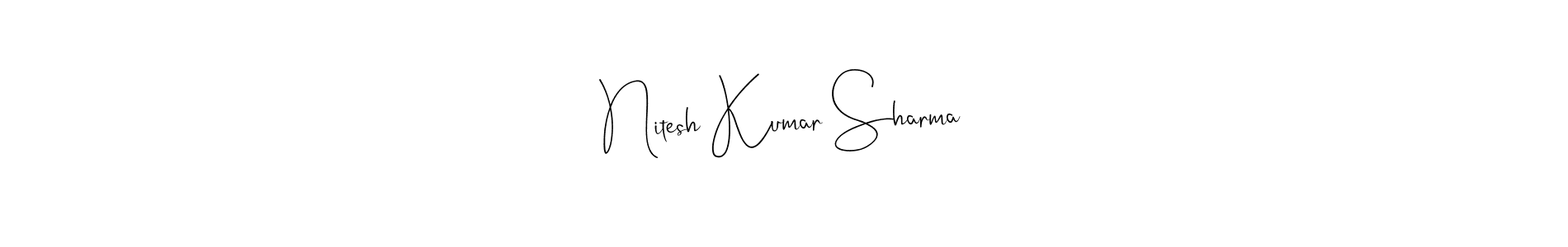 This is the best signature style for the Nitesh Kumar Sharma name. Also you like these signature font (Andilay-7BmLP). Mix name signature. Nitesh Kumar Sharma signature style 4 images and pictures png