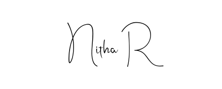 An effortless, minimalist signature concept for Nitha R using Andilay-7BmLP design. Clean lines that look great on any document. Nitha R signature style 4 images and pictures png