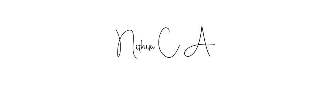 Make a beautiful signature design for name Nithila C A. Use this online signature maker to create a handwritten signature for free. Nithila C A signature style 4 images and pictures png