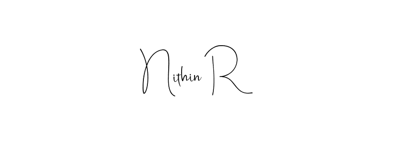 This is the best signature style for the Nithin R name. Also you like these signature font (Andilay-7BmLP). Mix name signature. Nithin R signature style 4 images and pictures png