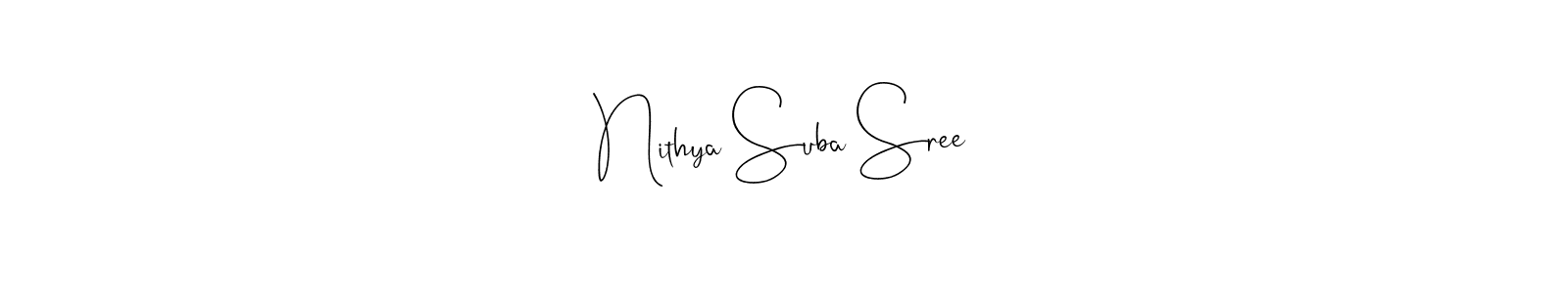 You can use this online signature creator to create a handwritten signature for the name Nithya Suba Sree. This is the best online autograph maker. Nithya Suba Sree signature style 4 images and pictures png
