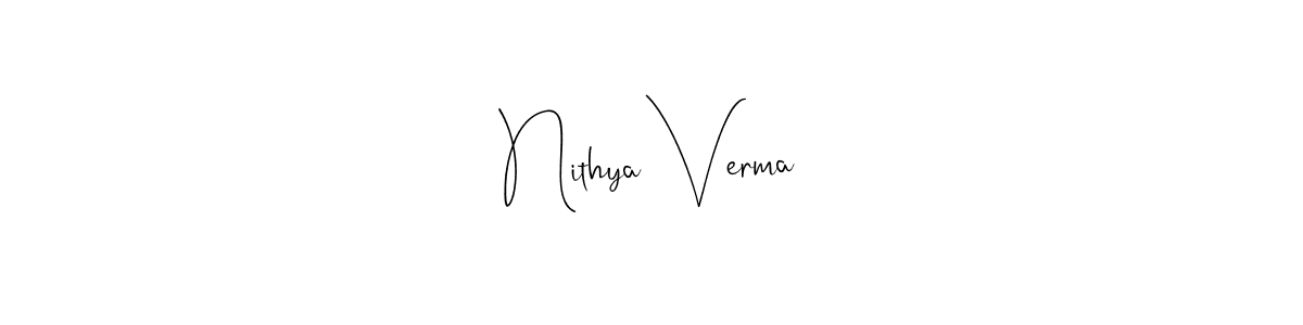 Also we have Nithya Verma name is the best signature style. Create professional handwritten signature collection using Andilay-7BmLP autograph style. Nithya Verma signature style 4 images and pictures png