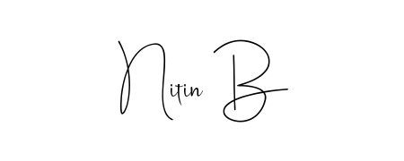A timeless handwritten aesthetic for Nitin B. The Andilay-7BmLP font gives your signature a handcrafted feel with natural curves. Nitin B signature style 4 images and pictures png