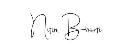 A dynamic signature style for Nitin Bharti using Andilay-7BmLP script. Designed to look authentic, handwritten, and professional. Nitin Bharti signature style 4 images and pictures png