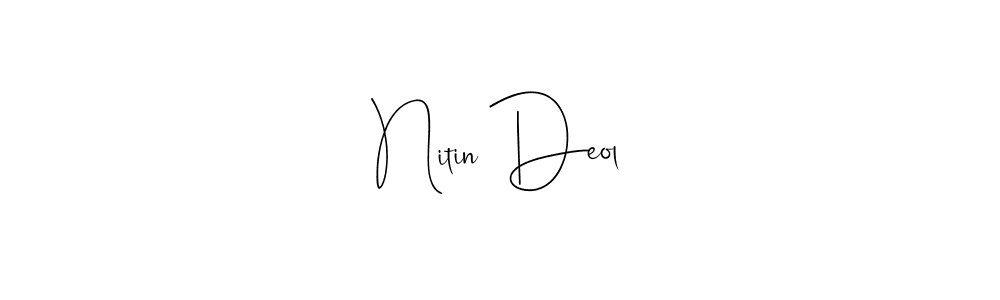 Use a signature maker to create a handwritten signature online. With this signature software, you can design (Andilay-7BmLP) your own signature for name Nitin Deol. Nitin Deol signature style 4 images and pictures png