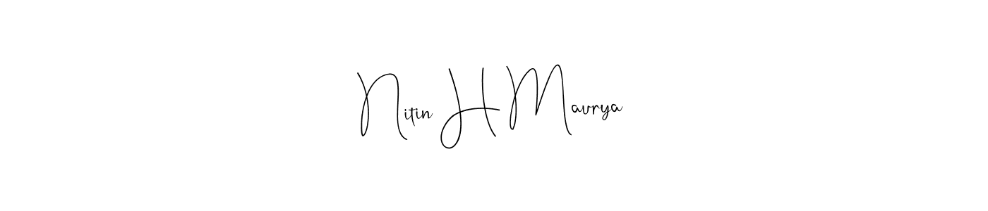 Also You can easily find your signature by using the search form. We will create Nitin H Maurya name handwritten signature images for you free of cost using Andilay-7BmLP sign style. Nitin H Maurya signature style 4 images and pictures png