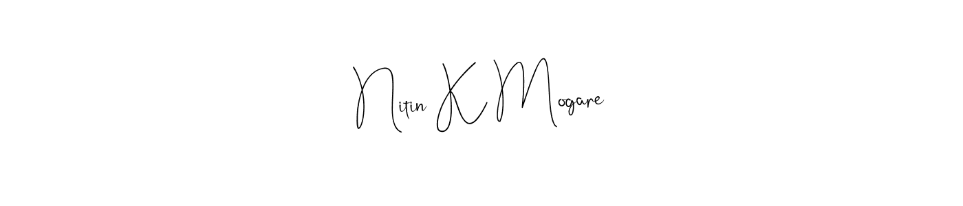 This is the best signature style for the Nitin K Mogare name. Also you like these signature font (Andilay-7BmLP). Mix name signature. Nitin K Mogare signature style 4 images and pictures png