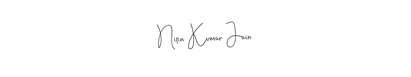 if you are searching for the best signature style for your name Nitin Kumar Jain. so please give up your signature search. here we have designed multiple signature styles  using Andilay-7BmLP. Nitin Kumar Jain signature style 4 images and pictures png