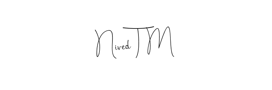 You can use this online signature creator to create a handwritten signature for the name Nived T M. This is the best online autograph maker. Nived T M signature style 4 images and pictures png