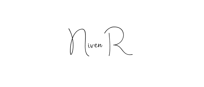 Make a beautiful signature design for name Niven R. With this signature (Andilay-7BmLP) style, you can create a handwritten signature for free. Niven R signature style 4 images and pictures png