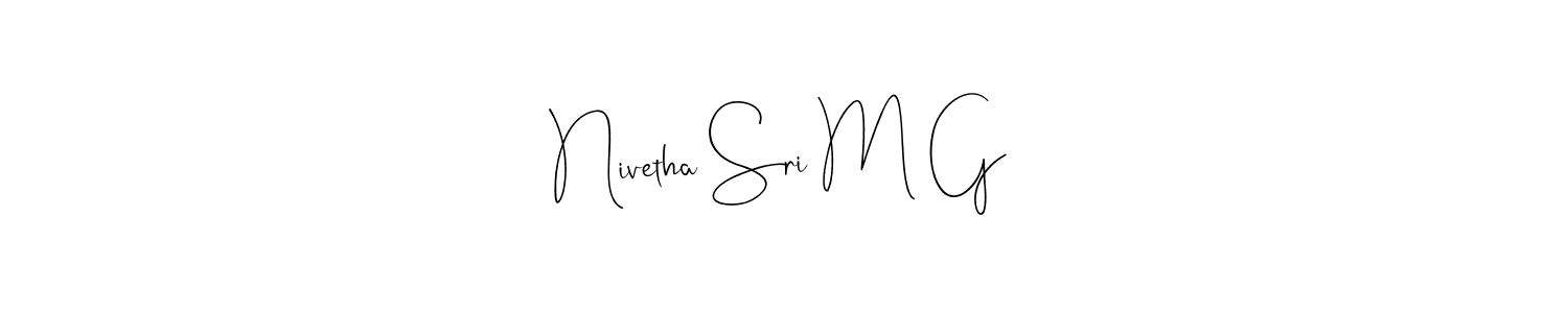 Design your own signature with our free online signature maker. With this signature software, you can create a handwritten (Andilay-7BmLP) signature for name Nivetha Sri M G. Nivetha Sri M G signature style 4 images and pictures png