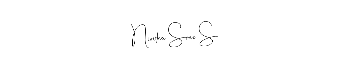 You should practise on your own different ways (Andilay-7BmLP) to write your name (Nivitha Sree S) in signature. don't let someone else do it for you. Nivitha Sree S signature style 4 images and pictures png