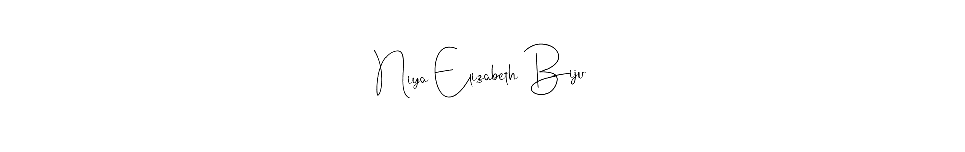 Design your own signature with our free online signature maker. With this signature software, you can create a handwritten (Andilay-7BmLP) signature for name Niya Elizabeth Biju. Niya Elizabeth Biju signature style 4 images and pictures png