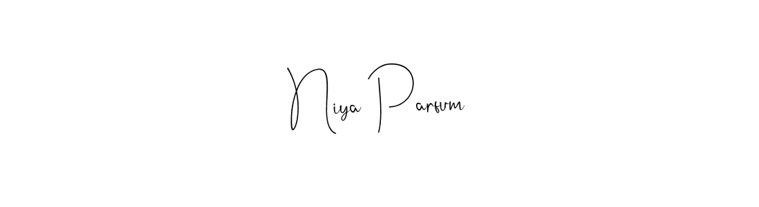 Also You can easily find your signature by using the search form. We will create Niya Parfum name handwritten signature images for you free of cost using Andilay-7BmLP sign style. Niya Parfum signature style 4 images and pictures png