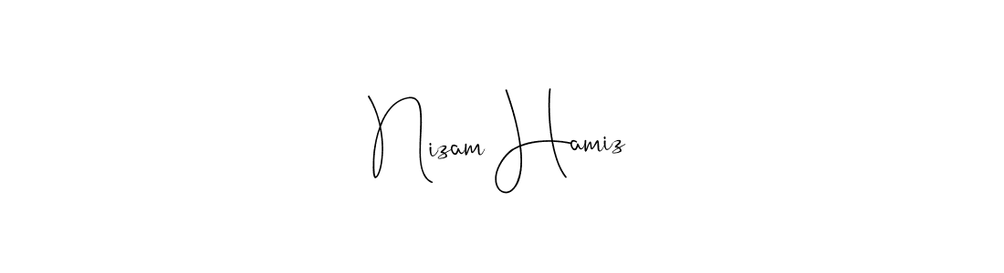 if you are searching for the best signature style for your name Nizam Hamiz. so please give up your signature search. here we have designed multiple signature styles  using Andilay-7BmLP. Nizam Hamiz signature style 4 images and pictures png
