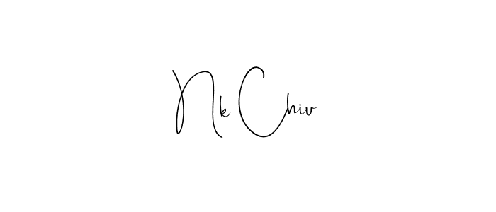 if you are searching for the best signature style for your name Nk Chiu. so please give up your signature search. here we have designed multiple signature styles  using Andilay-7BmLP. Nk Chiu signature style 4 images and pictures png