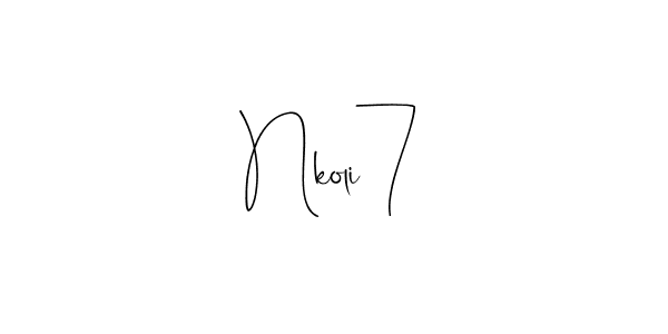 Also You can easily find your signature by using the search form. We will create Nkoli7 name handwritten signature images for you free of cost using Andilay-7BmLP sign style. Nkoli7 signature style 4 images and pictures png