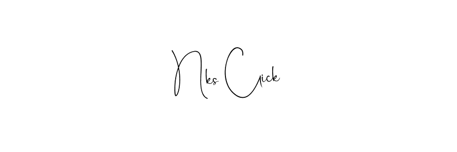 Make a beautiful signature design for name Nks Click. With this signature (Andilay-7BmLP) style, you can create a handwritten signature for free. Nks Click signature style 4 images and pictures png
