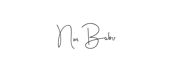 How to Draw Nm Babu signature style? Andilay-7BmLP is a latest design signature styles for name Nm Babu. Nm Babu signature style 4 images and pictures png