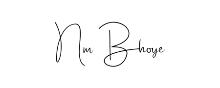 Enhance your business communications with Nm Bhoye signature in Andilay-7BmLP lettering. Clean, modern, and universally compatible. Nm Bhoye signature style 4 images and pictures png