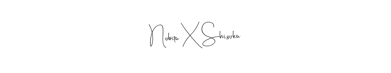 How to make Nobita X Shizuka name signature. Use Andilay-7BmLP style for creating short signs online. This is the latest handwritten sign. Nobita X Shizuka signature style 4 images and pictures png