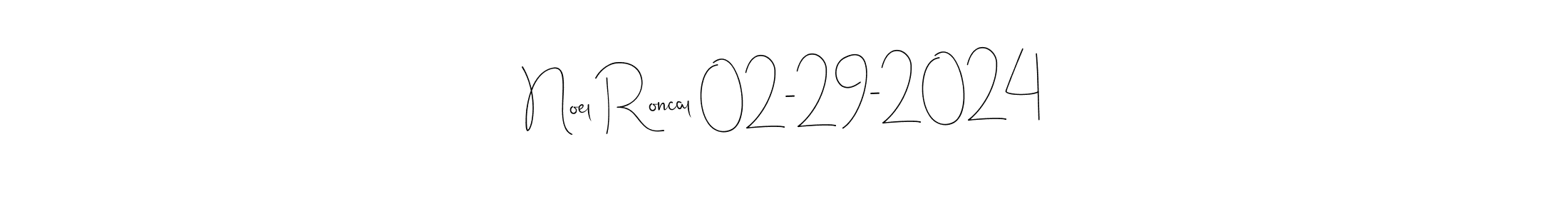 The best way (Andilay-7BmLP) to make a short signature is to pick only two or three words in your name. The name Noel Roncal 02-29-2024 include a total of six letters. For converting this name. Noel Roncal 02-29-2024 signature style 4 images and pictures png