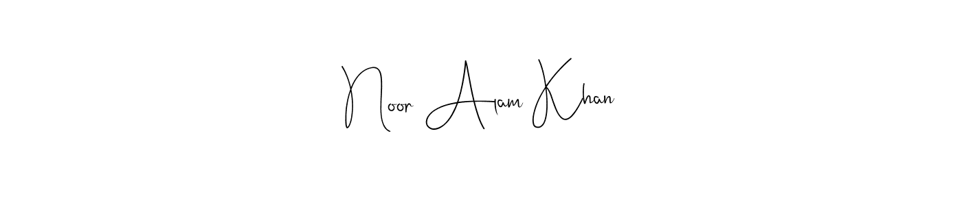 How to make Noor Alam Khan name signature. Use Andilay-7BmLP style for creating short signs online. This is the latest handwritten sign. Noor Alam Khan signature style 4 images and pictures png