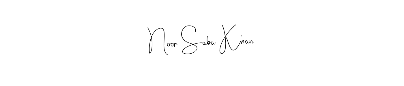 It looks lik you need a new signature style for name Noor Saba Khan. Design unique handwritten (Andilay-7BmLP) signature with our free signature maker in just a few clicks. Noor Saba Khan signature style 4 images and pictures png
