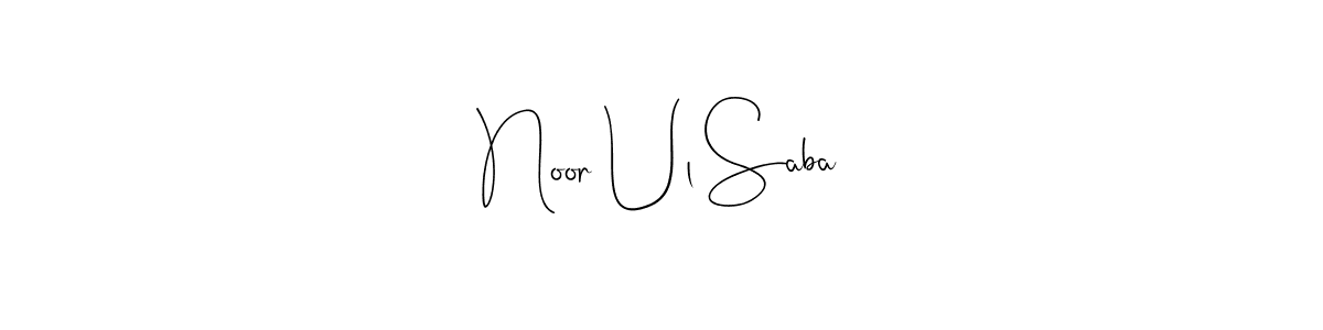 This is the best signature style for the Noor Ul Saba name. Also you like these signature font (Andilay-7BmLP). Mix name signature. Noor Ul Saba signature style 4 images and pictures png