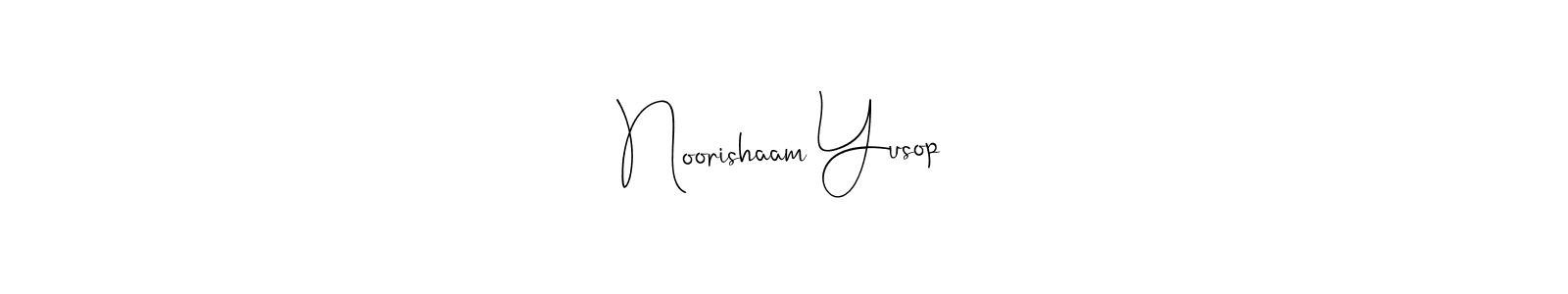 You should practise on your own different ways (Andilay-7BmLP) to write your name (Noorishaam Yusop) in signature. don't let someone else do it for you. Noorishaam Yusop signature style 4 images and pictures png