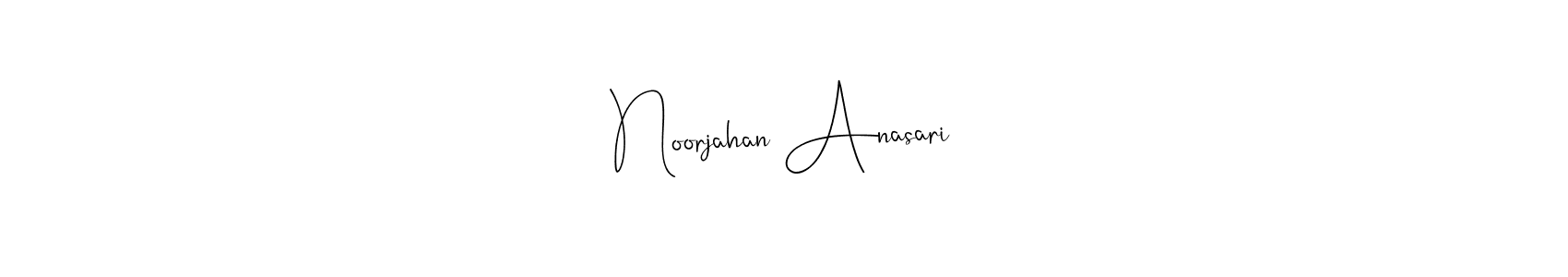 Make a beautiful signature design for name Noorjahan Anasari. With this signature (Andilay-7BmLP) style, you can create a handwritten signature for free. Noorjahan Anasari signature style 4 images and pictures png