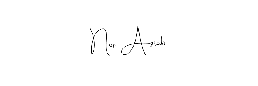 Create a beautiful signature design for name Nor Aziah. With this signature (Andilay-7BmLP) fonts, you can make a handwritten signature for free. Nor Aziah signature style 4 images and pictures png