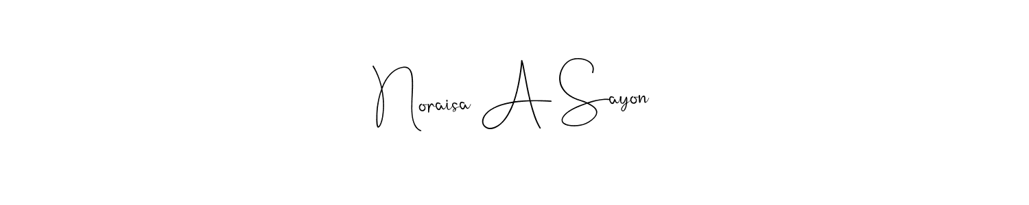 You can use this online signature creator to create a handwritten signature for the name Noraisa A Sayon. This is the best online autograph maker. Noraisa A Sayon signature style 4 images and pictures png