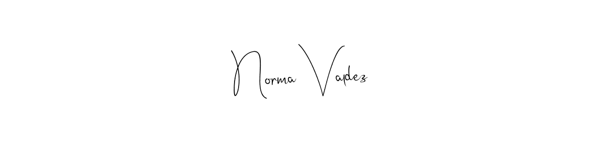 How to make Norma Valdez name signature. Use Andilay-7BmLP style for creating short signs online. This is the latest handwritten sign. Norma Valdez signature style 4 images and pictures png