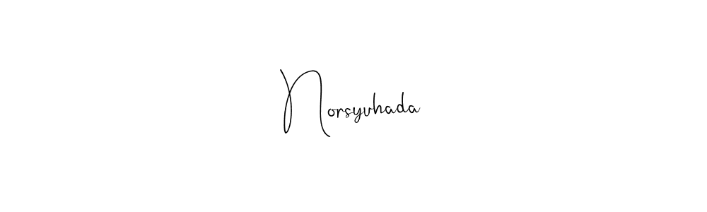 Make a beautiful signature design for name Norsyuhada. With this signature (Andilay-7BmLP) style, you can create a handwritten signature for free. Norsyuhada signature style 4 images and pictures png