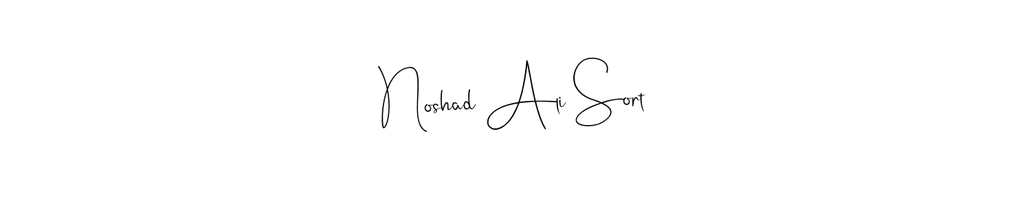 You should practise on your own different ways (Andilay-7BmLP) to write your name (Noshad Ali Sort) in signature. don't let someone else do it for you. Noshad Ali Sort signature style 4 images and pictures png