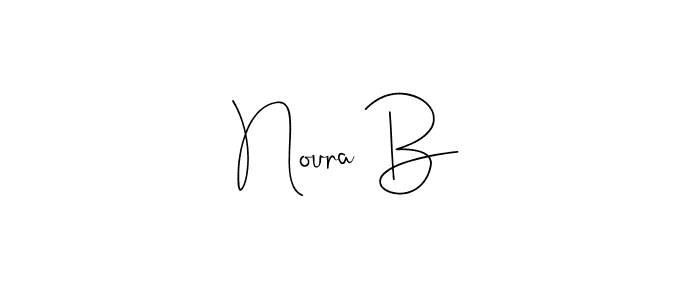 How to make Noura B name signature. Use Andilay-7BmLP style for creating short signs online. This is the latest handwritten sign. Noura B signature style 4 images and pictures png