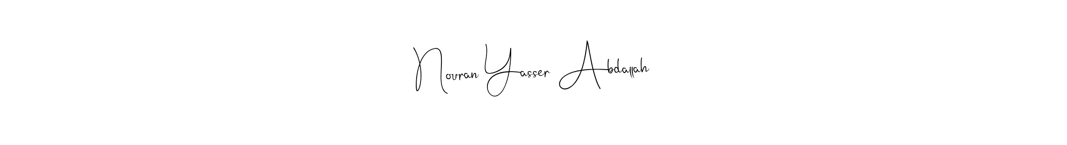Design your own signature with our free online signature maker. With this signature software, you can create a handwritten (Andilay-7BmLP) signature for name Nouran Yasser Abdallah. Nouran Yasser Abdallah signature style 4 images and pictures png