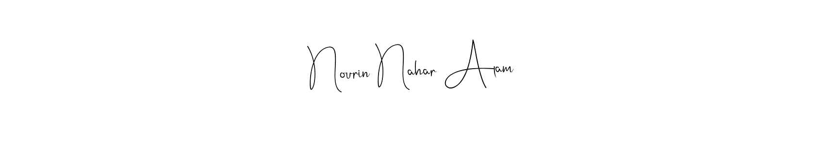 Design your own signature with our free online signature maker. With this signature software, you can create a handwritten (Andilay-7BmLP) signature for name Nourin Nahar Alam. Nourin Nahar Alam signature style 4 images and pictures png