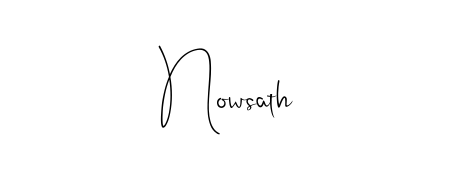 Try this chic Nowsath handwritten sign style. Using Andilay-7BmLP font elements, it gives your name a sleek, memorable identity. Nowsath signature style 4 images and pictures png