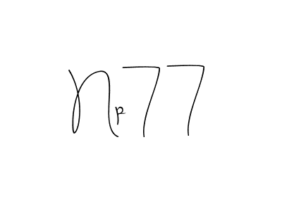 How to make Np77 name signature. Use Andilay-7BmLP style for creating short signs online. This is the latest handwritten sign. Np77 signature style 4 images and pictures png