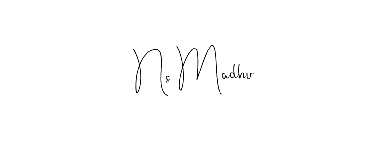 Also You can easily find your signature by using the search form. We will create Ns Madhu name handwritten signature images for you free of cost using Andilay-7BmLP sign style. Ns Madhu signature style 4 images and pictures png