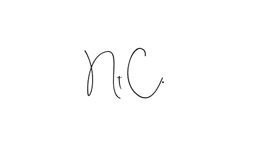 How to make Nt C. name signature. Use Andilay-7BmLP style for creating short signs online. This is the latest handwritten sign. Nt C. signature style 4 images and pictures png