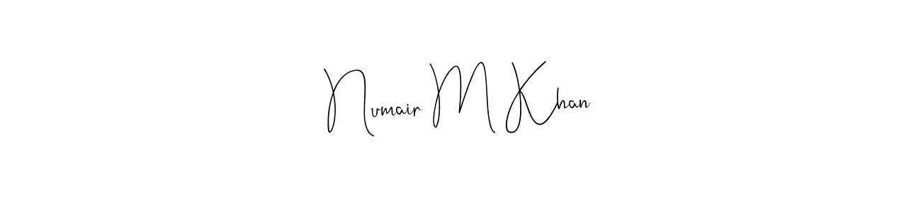 Make a beautiful signature design for name Numair M Khan. Use this online signature maker to create a handwritten signature for free. Numair M Khan signature style 4 images and pictures png